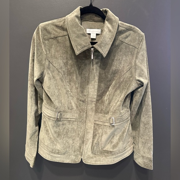 Christopher & Banks Jackets & Blazers - Christopher & Banks | Green Utility Jacket‎ with Classic Collar | Small